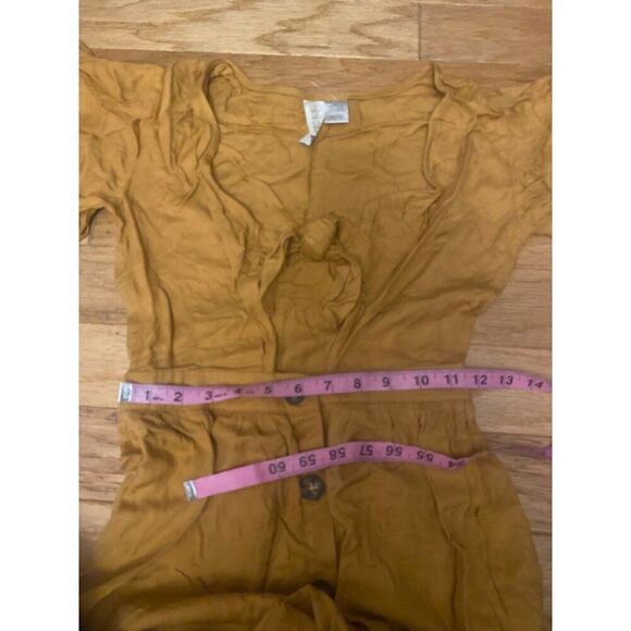 Mini Chica women's Vintage-Style Mustard Button-Down Tie-Front dress size XS - Picture 6 of 9